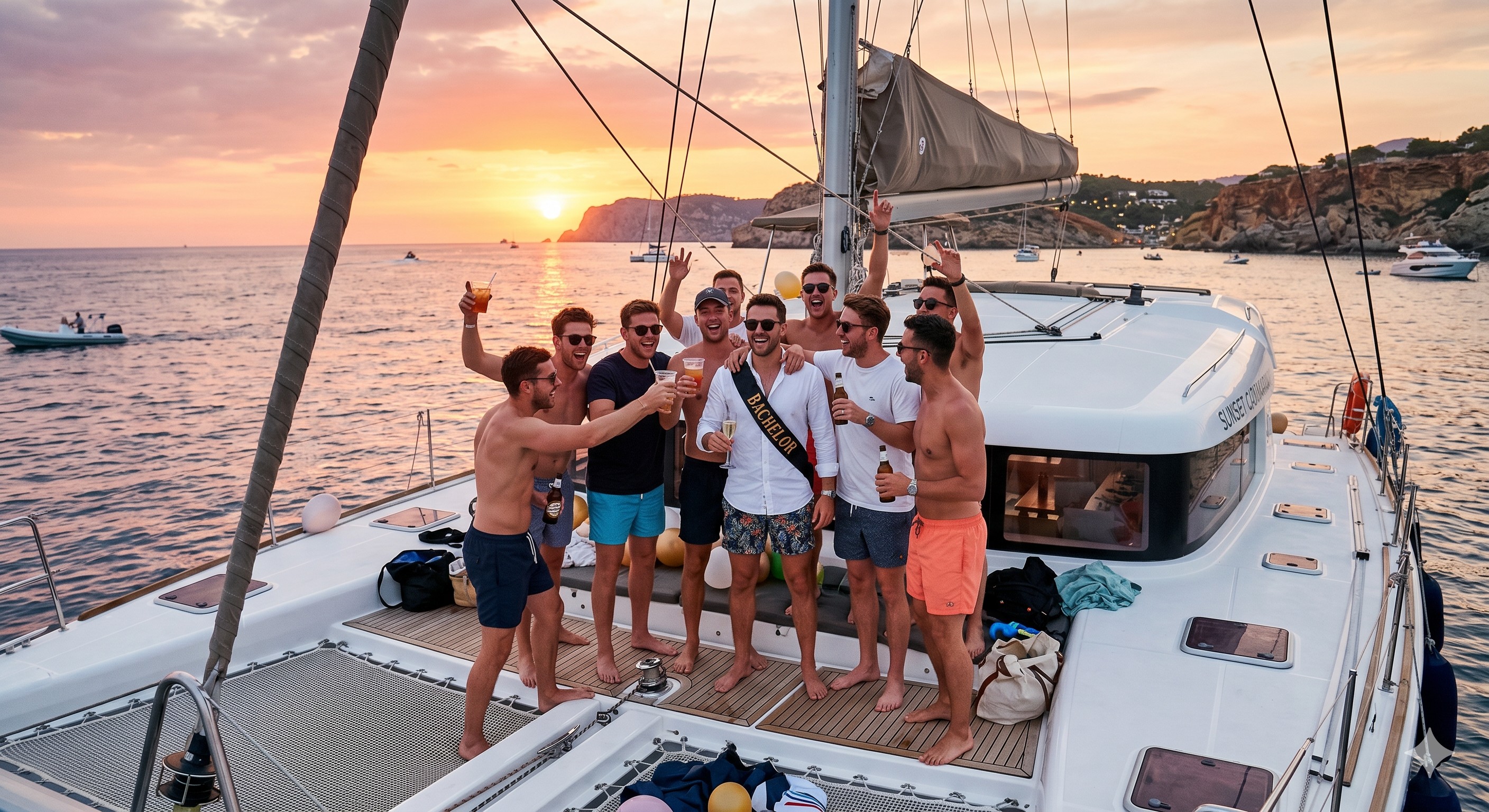 Catamaran boat party in Ibiza